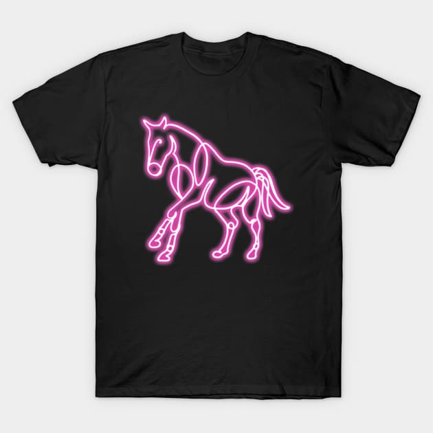 Running Neon Horse T-Shirt by Ory Photography Designs